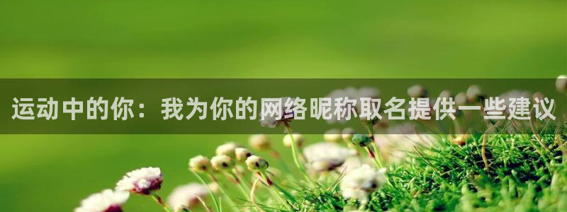 必一运动官网：运动中的你：我为你的网络昵称取名提供一些建议